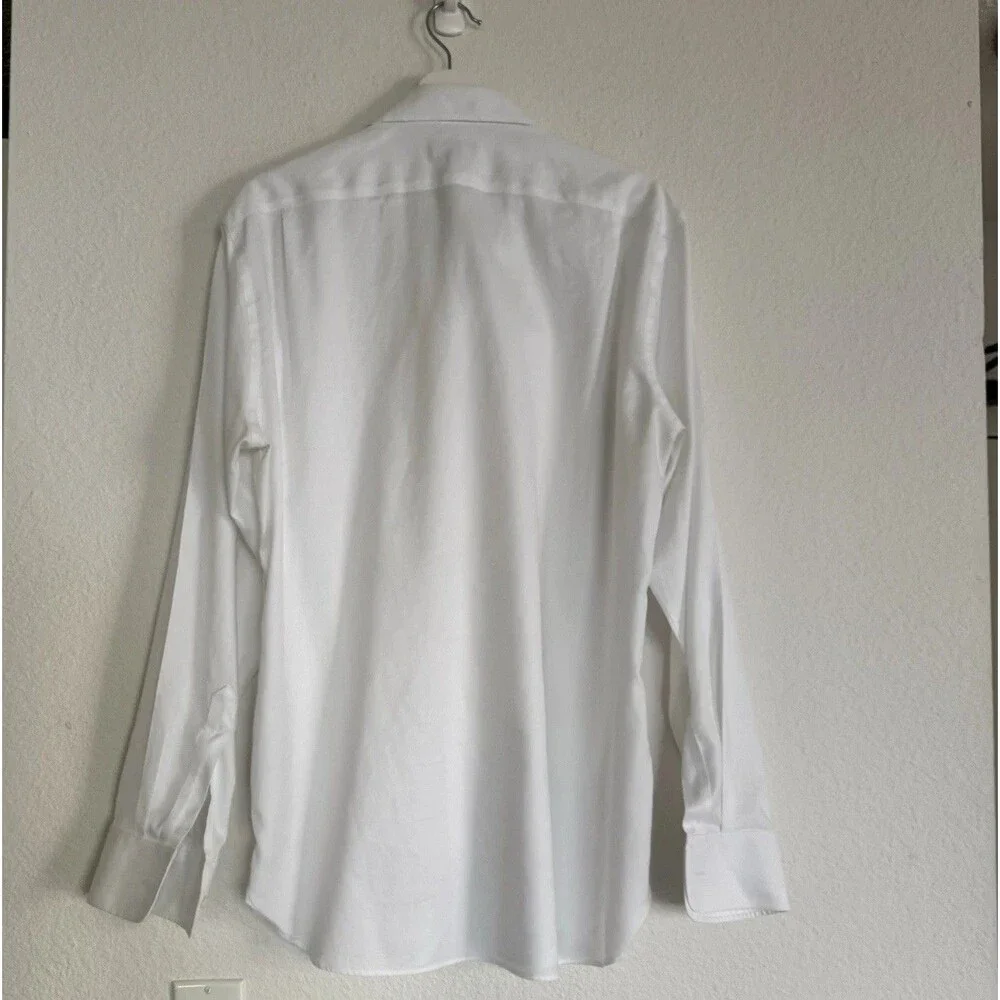 Thompson J. Crew Wrinkle Free Sz L 16-16.5 White 100% Cotton Long Sleeve Shirt